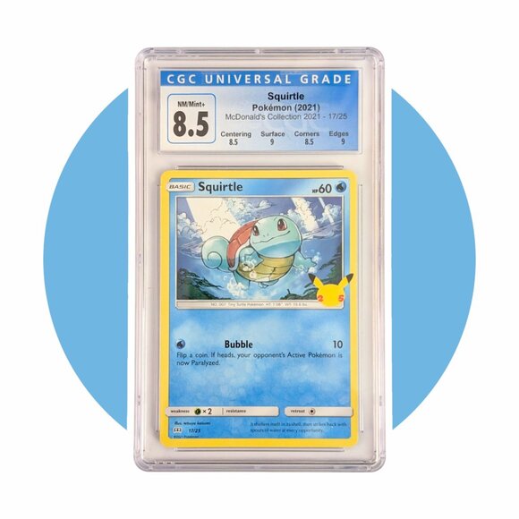 McDonald's 25th Anniversary Pokemon Card: Squirtle 17/25 CGC 8.5 Subgrades